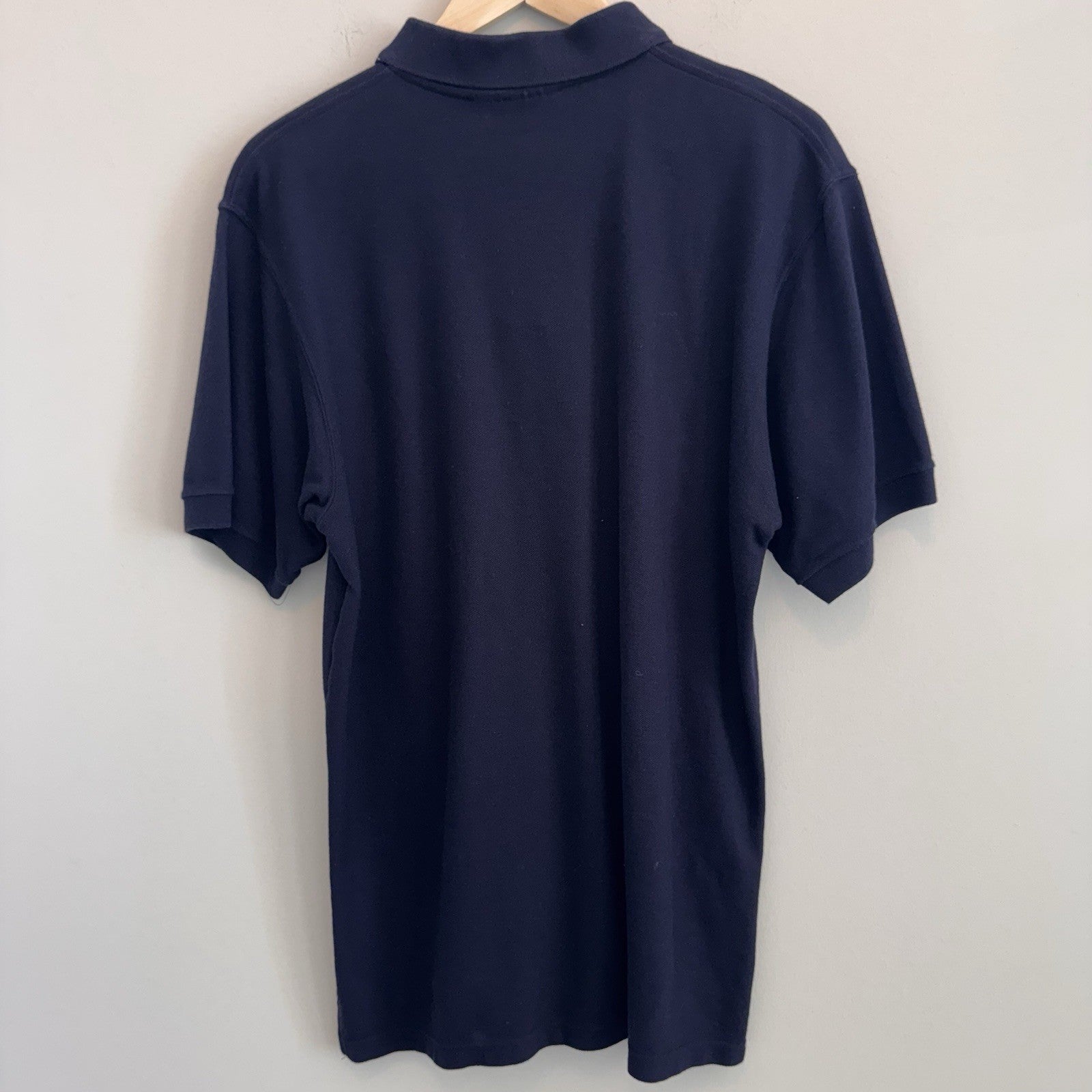L.L. Bean Vintage Made in USA Bean Boot Logo Polo Shirt Navy Men's Medium