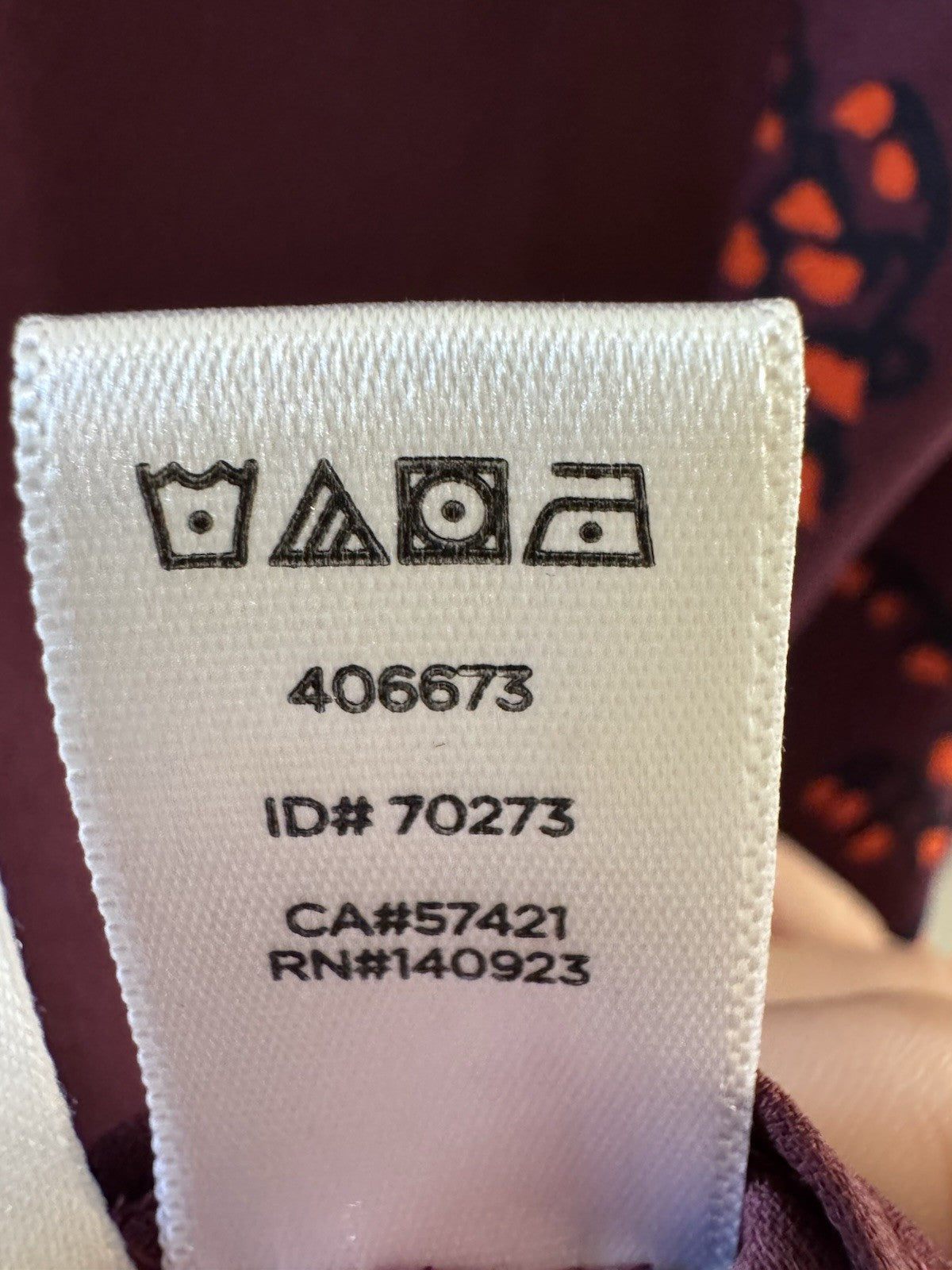 LOFT Women’s Burgundy Button Front Blouse Floral Print Long Sleeve Sz M