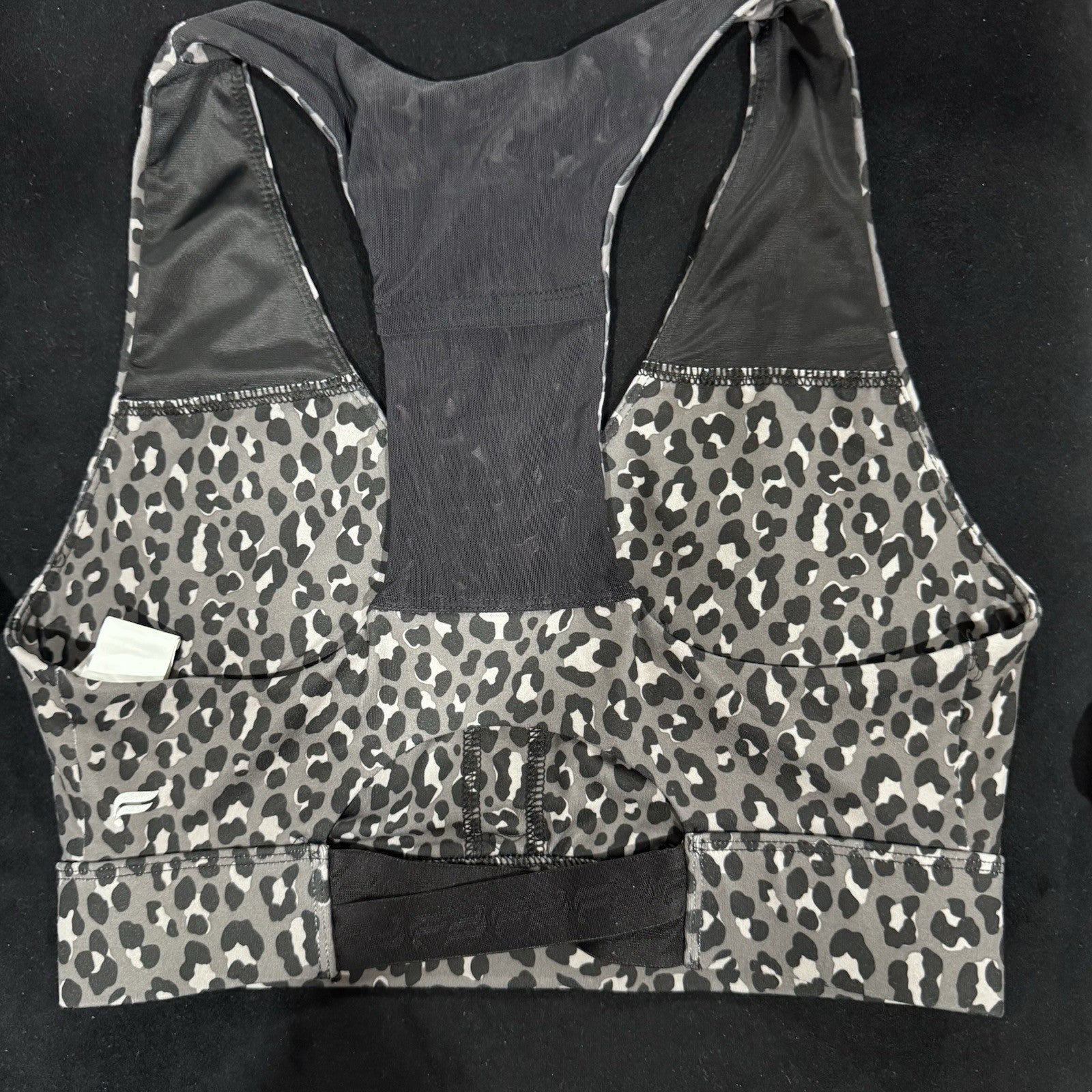 Fabletics Leopard Print Sports Bra Size S Racerback Supportive Gym Activewear