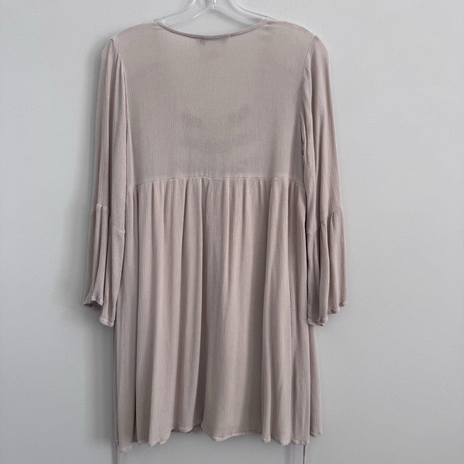 Women’s Flying Tomato Boho Peasant Dress Size L Taupe Lace