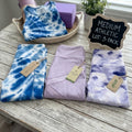 Lot of 3 Aerie American Eagle Leggings Blue Purple Tie Dye Pocket Hugger Medium