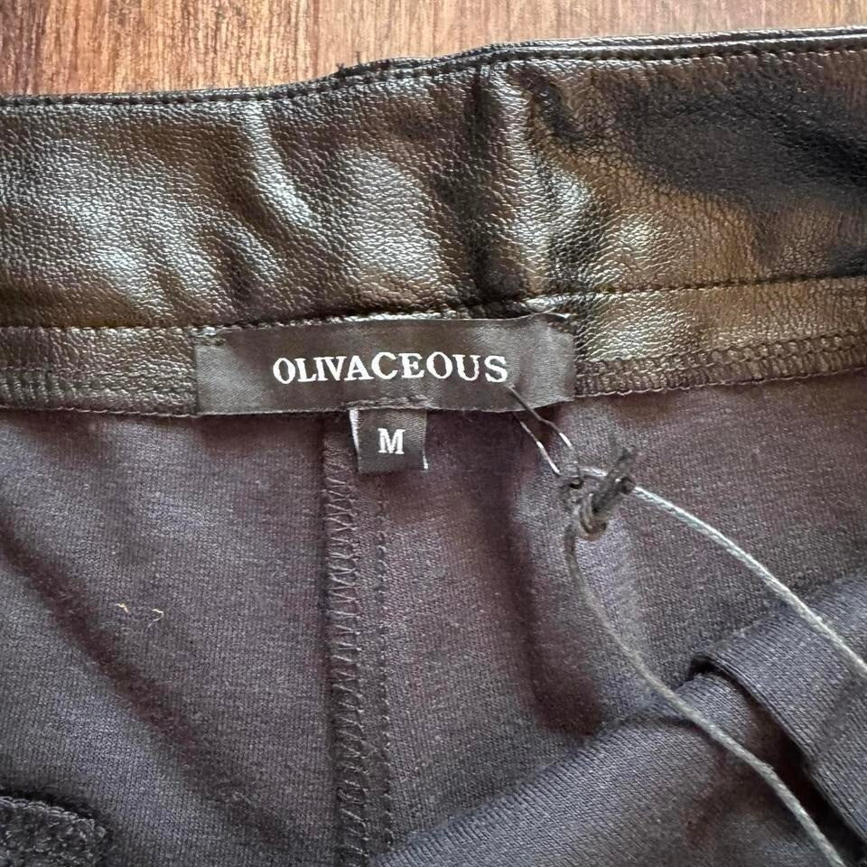 NWT Medium Black faux leather pants