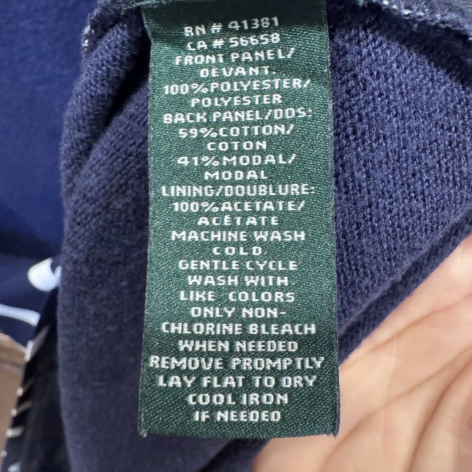 Lauren Ralph Lauren Sleeveless Abstract Print Shift Dress Navy White Size L