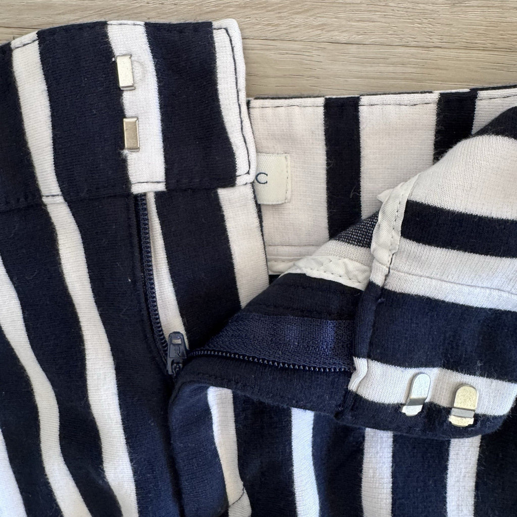 Banana Republic Navy White Stripe Shorts Women’s Size 6 Stretch Zip Pockets