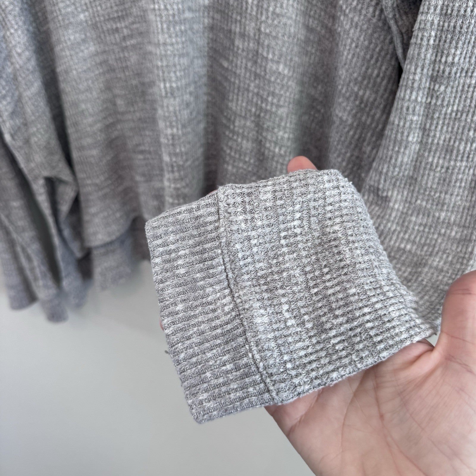 American Eagle Soft & Sexy Waffle Knit Top Gray Oversized Long Sleeve Women XL