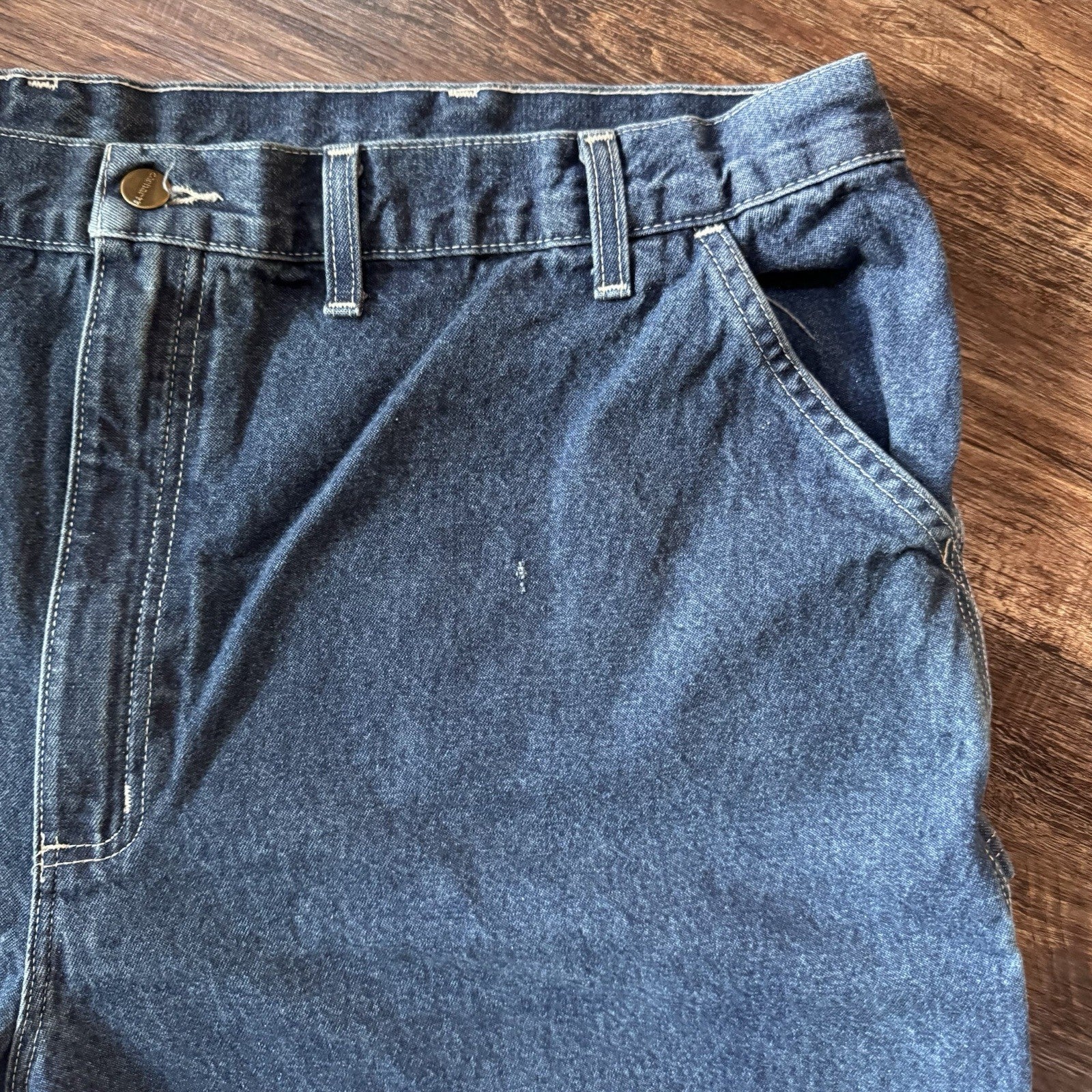 Carhartt B13 DST Original Dungaree Fit Jeans 48x30 Blue Denim Work Pants USA