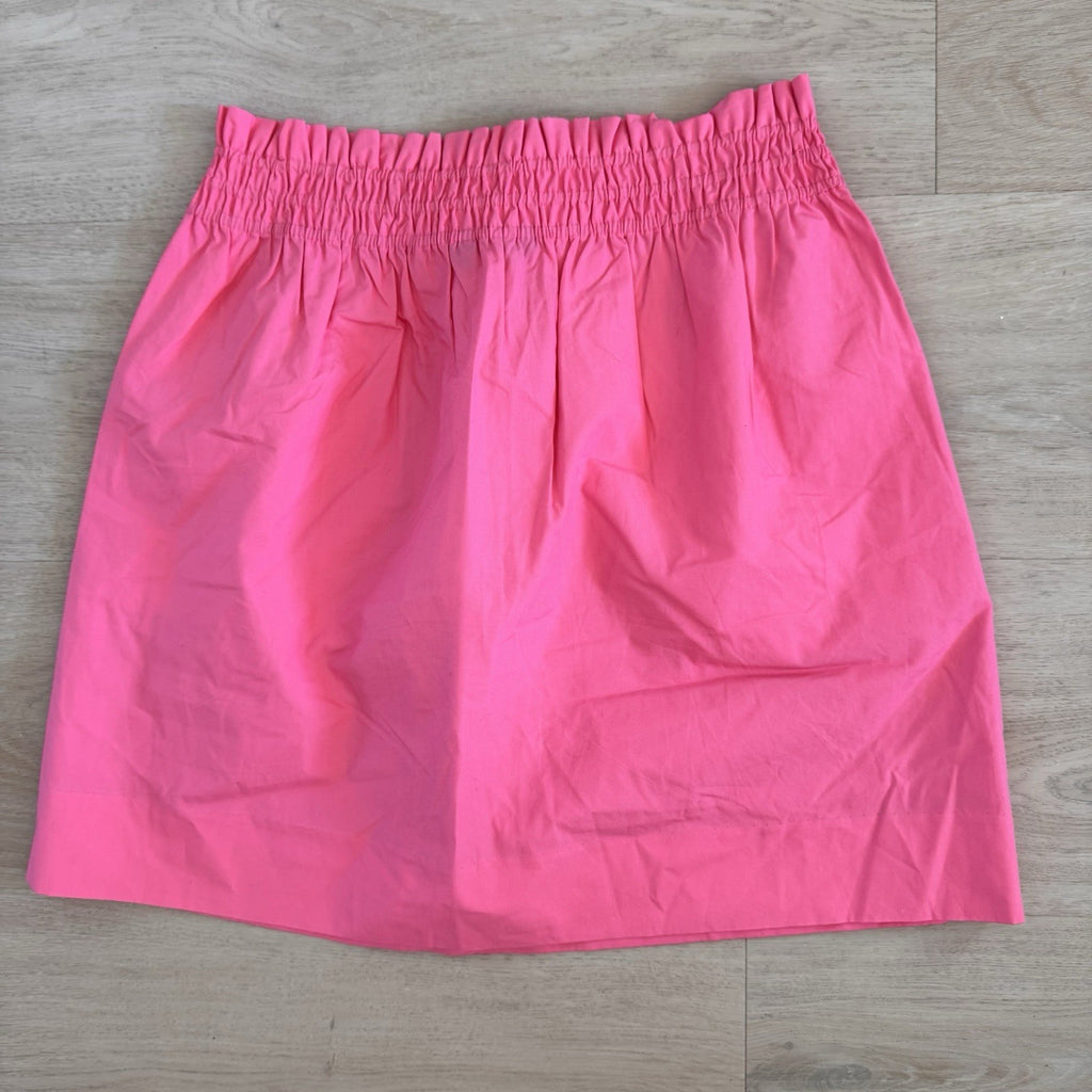 J.Crew Pink Elastic Waist Skirt Size 4 Cotton Pockets Summer Women’s