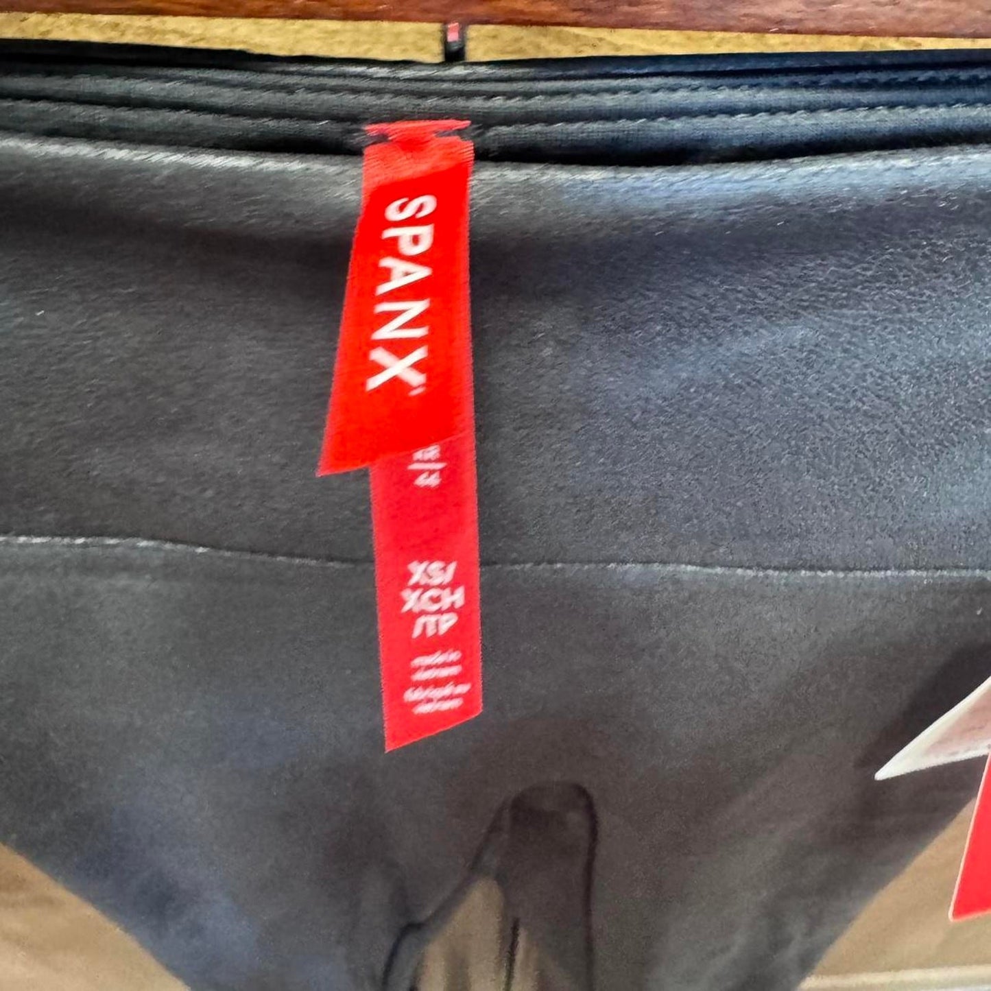NWT XS Spanx Black Faux Leather Leggings