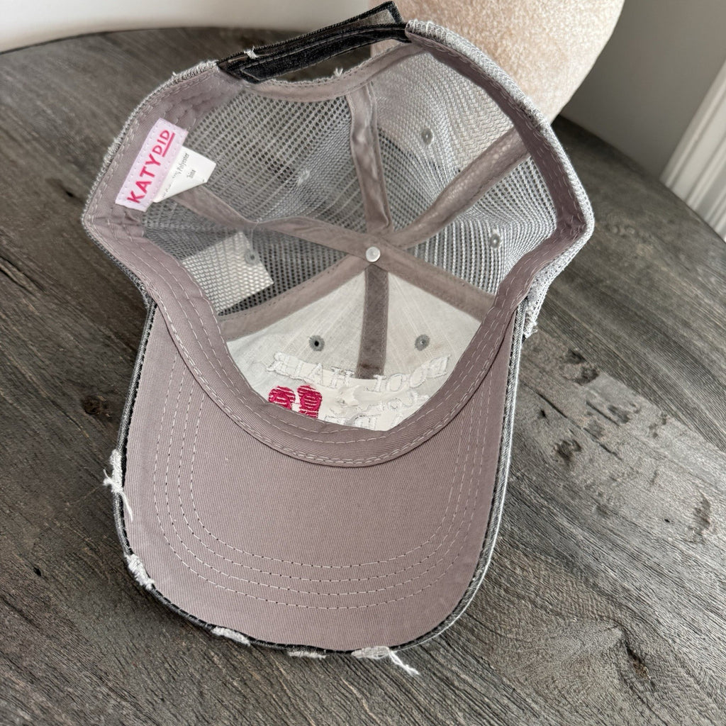 Pool Hair Don’t Care Hat Distressed Trucker Cap KatyDid NWT Boutique