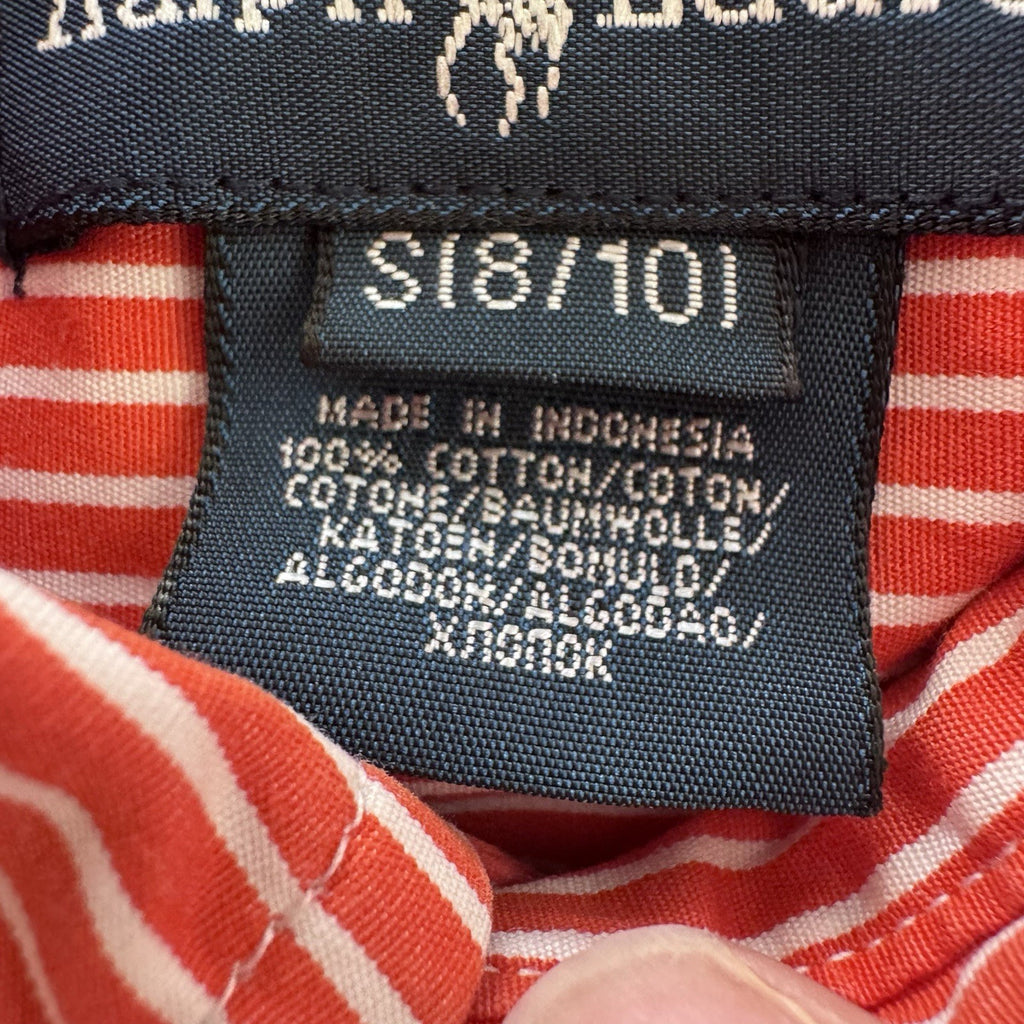Polo Ralph Lauren Boys Red White Stripe Button Down Shirt S 8 10
