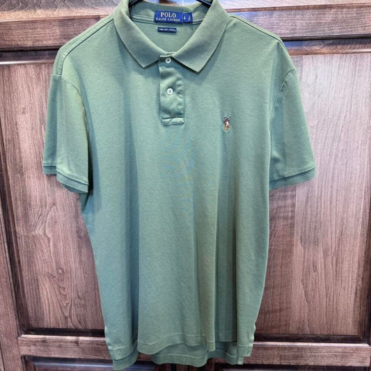 Polo Ralph Lauren green Pima Soft touch polo shirt LARGE