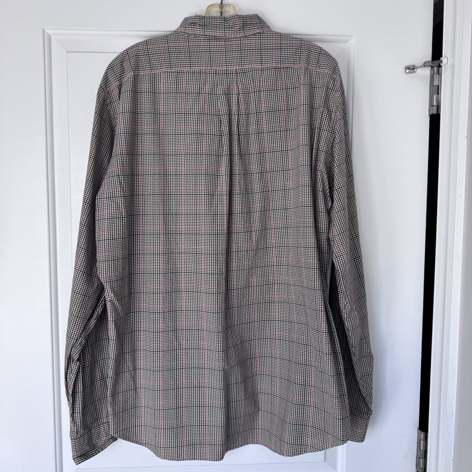 Ralph Lauren Men’s Blue Plaid Button Down Shirt Size XL 17.5 Custom Fit Cotton