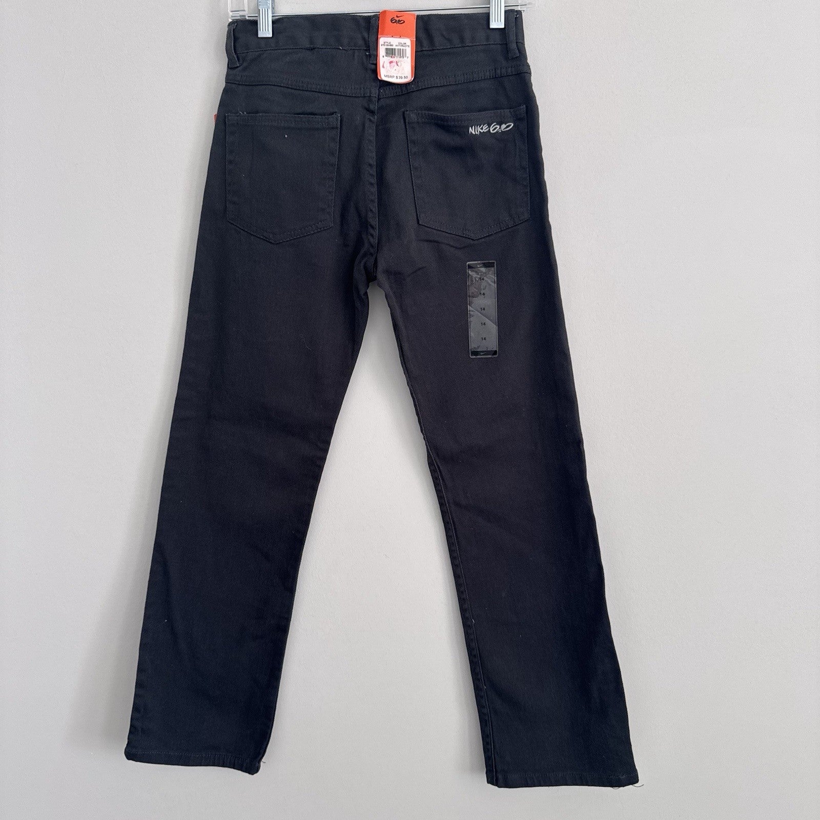 Nike 6.0 Boys Anthracite Jeans Size 14 Slim Fit Stretch NWT