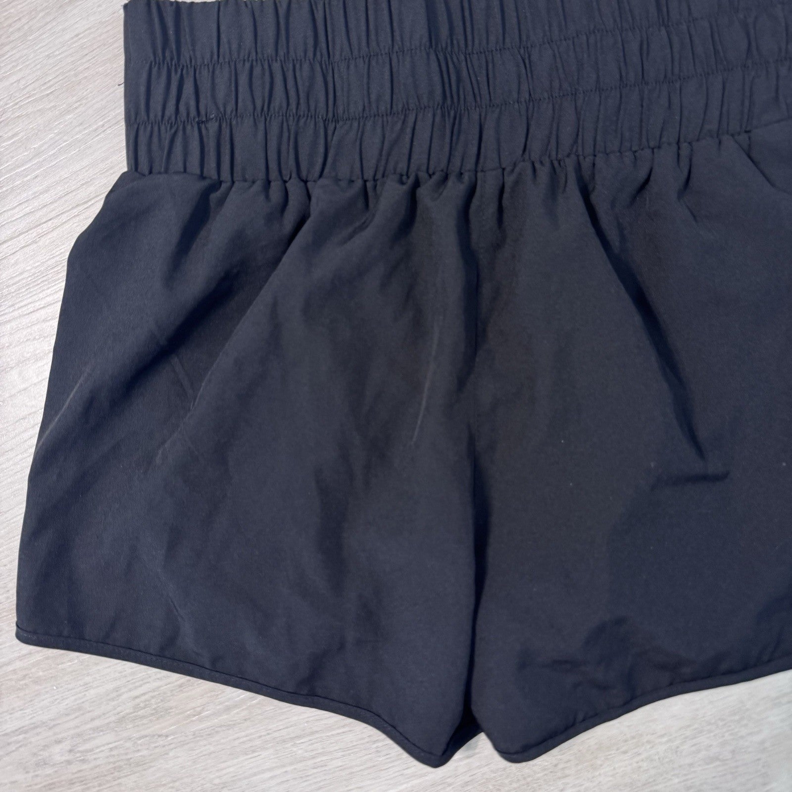 Pink Lily Wide Elastic Band Lined Lounge Athlete Shorts Black Size Large