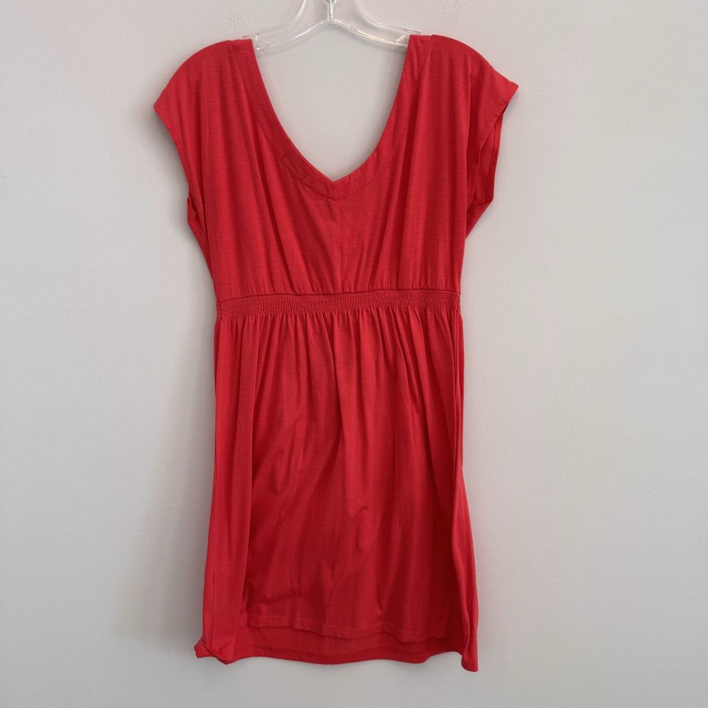 Venus Women's Large Coral Medallion Graphic V-Neck Empire Waist Mini Dress Boho