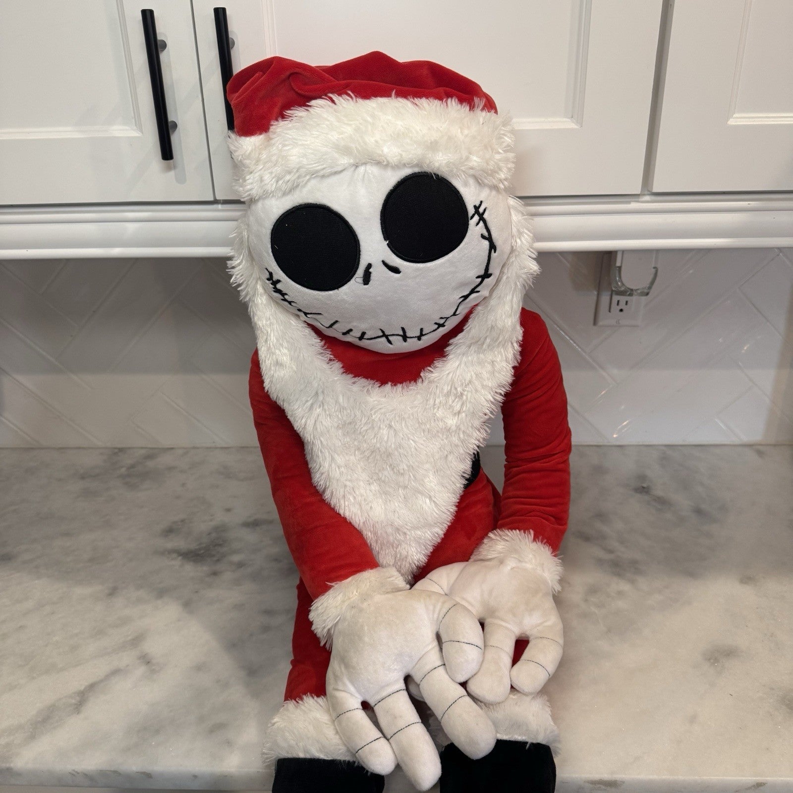 Disney Nightmare Before Christmas Santa Jack Skellington 48" Jumbo Plush Stuffed