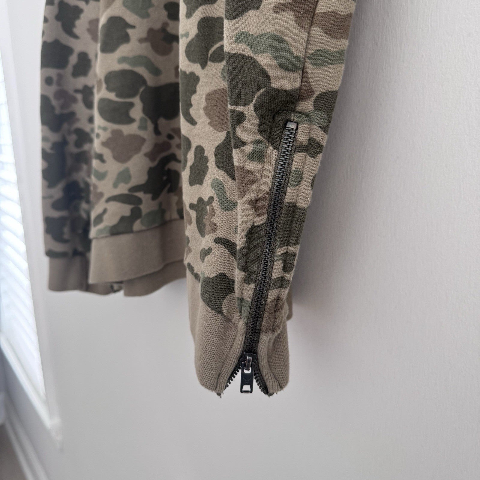 American Eagle Camo Sweatshirt XL Side Zip Crewneck Pullover Y2K Rare