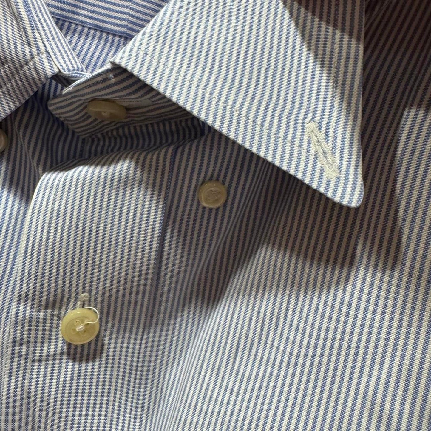 Ralph Lauren Classic Fit Button-Up Shirt - Blue Pinstripe - Size Tall