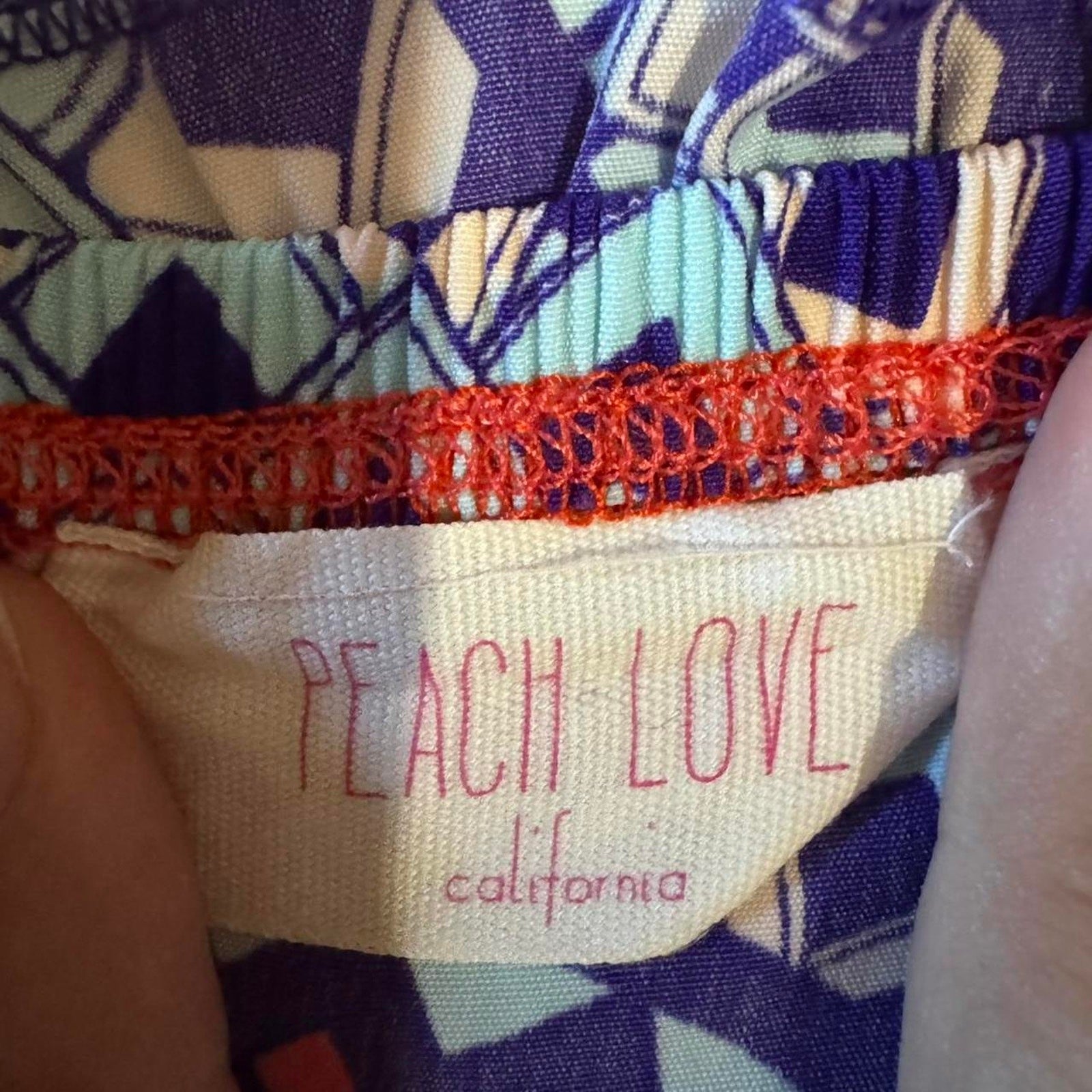 Peach Love California Boho Strapless Aztec Dress Sz S USA Made