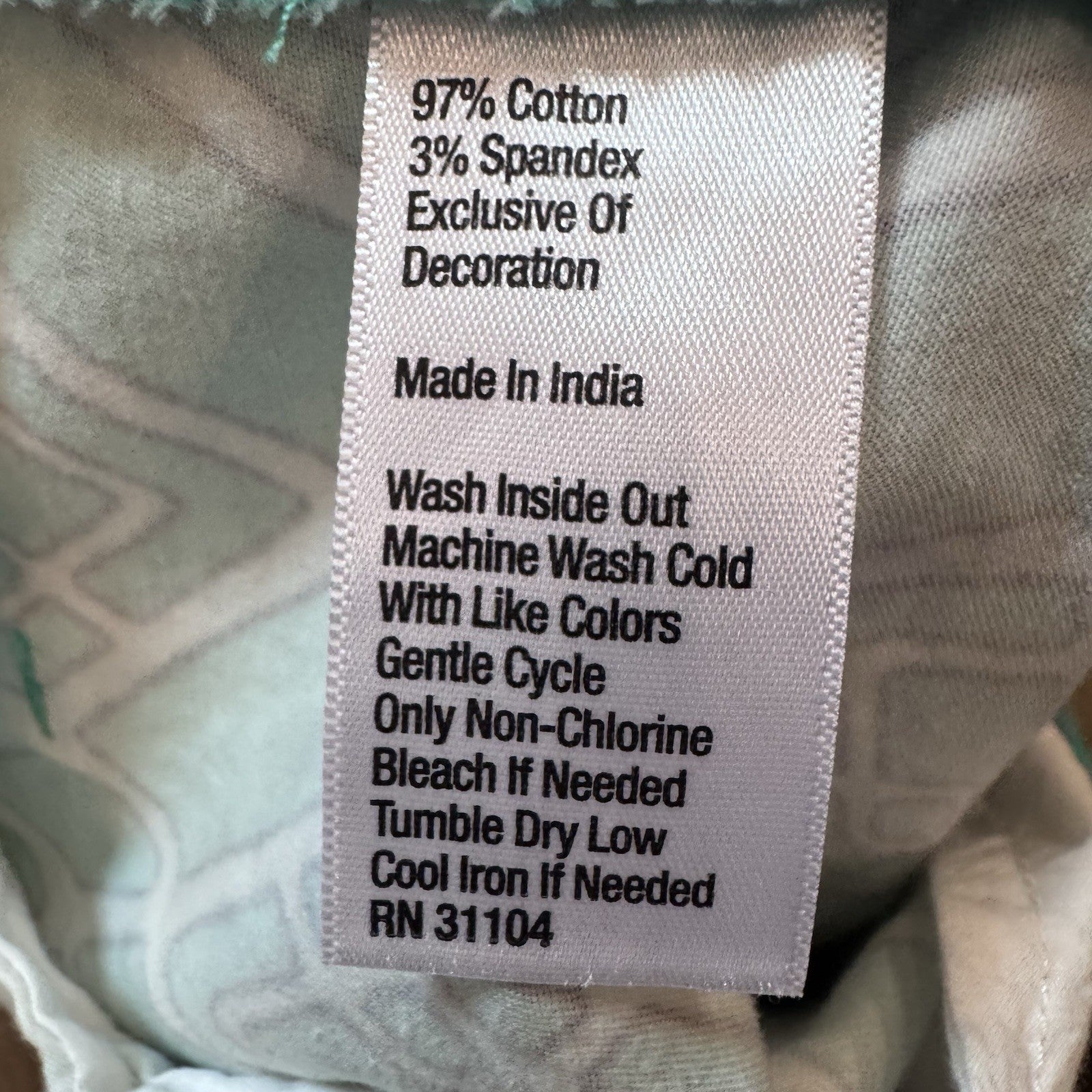 Crown & Ivy Caroline Shorts Size 14 Turquoise White Geometric Print