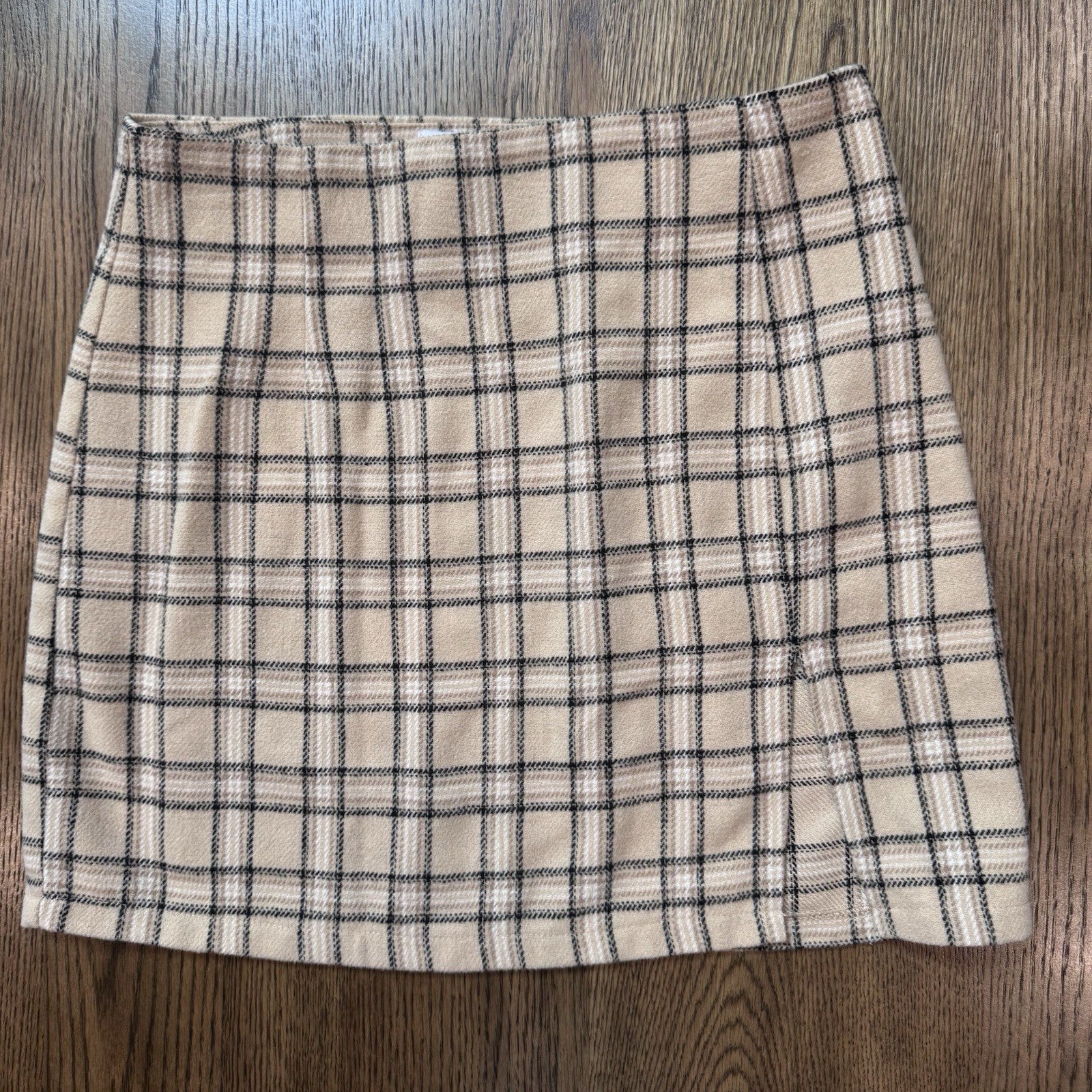 Princess Polly Tan Plaid Mini Skirt Size XS AU 6 US 2 Preppy Schoolgirl Academia