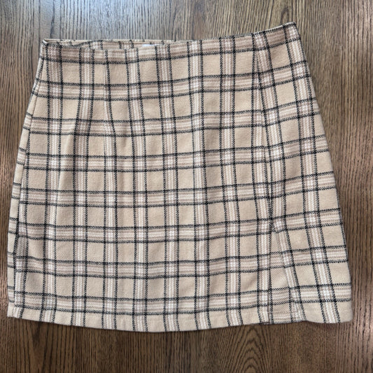 Princess Polly Tan Plaid Mini Skirt Size XS AU 6 US 2 Preppy Schoolgirl Academia