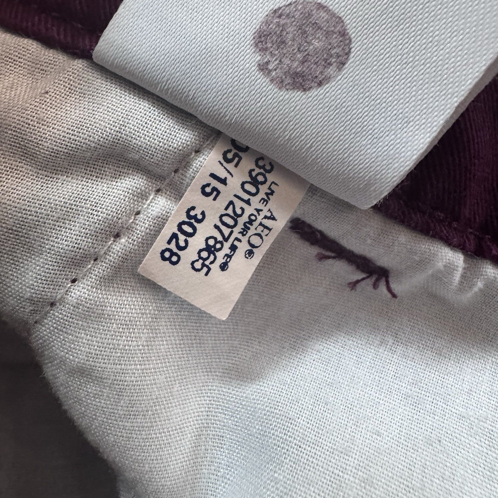 American Eagle Skinny Pants Womens 2 Regular Purple Stretch Chino Casual