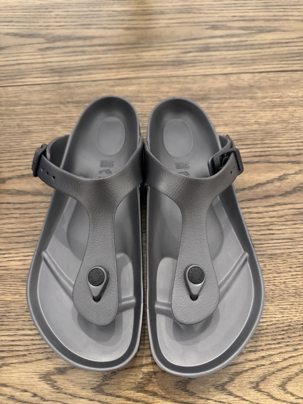 Birkenstock Unisex Dark Gray-Thong Sandals Size 40- Sz 9 Brand New W Box