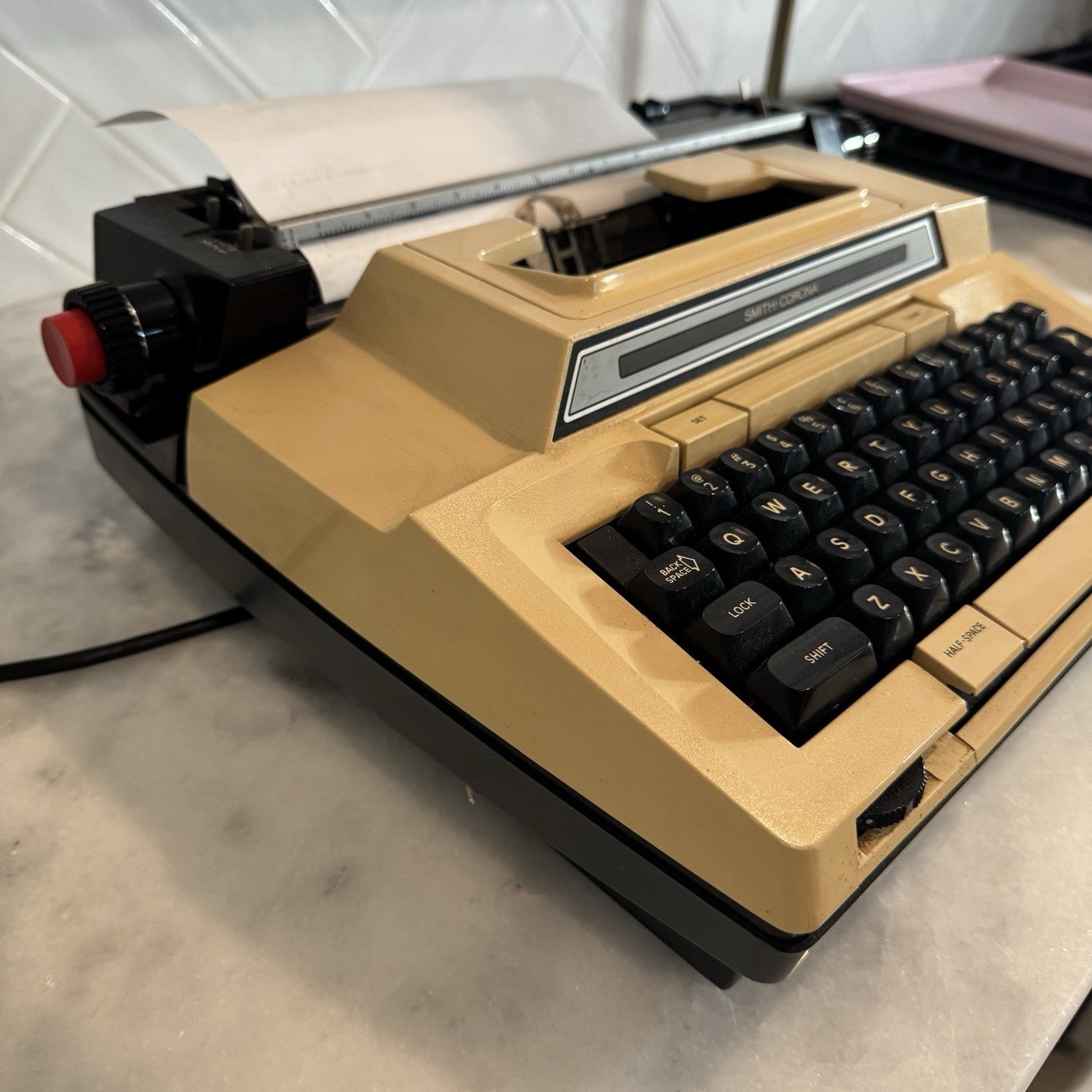 Vintage Smith Corona 6E Electric Typewriter Beige Tested Working Retro