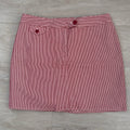 Women’s Briggs New York Red White Striped Skirt Sz 10 Cotton Stretch