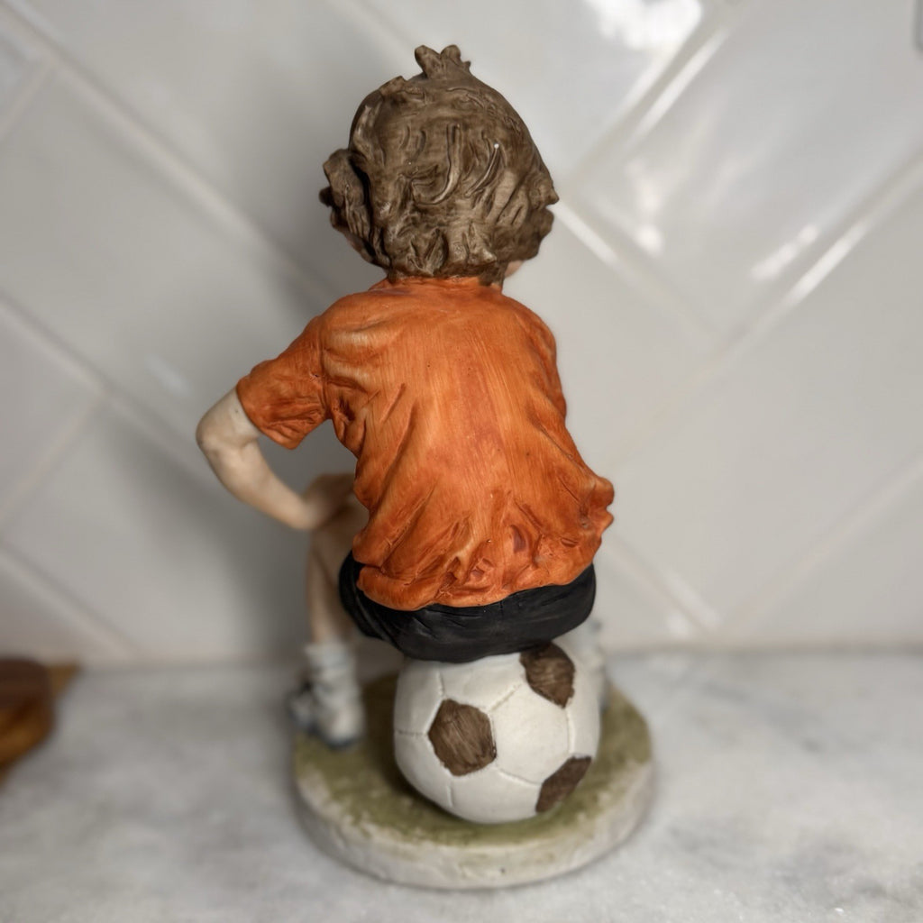 Vintage Himark Boy Soccer Figurine Old World Original Taiwan Statue 1970-1980