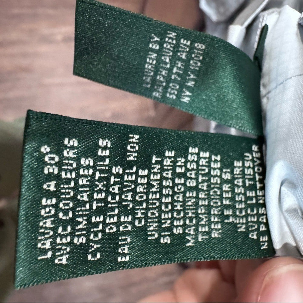 Ralph Lauren Womens PM White Silver Metallic Reversible Vest Snaps $189 NWOT