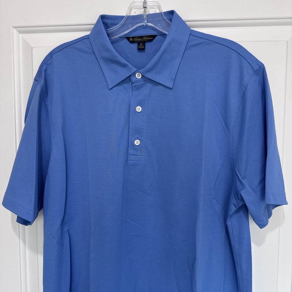 Brooks Brothers Supima Cotton Polo Shirt XL Blue Mens Short Sleeve Classic Fit