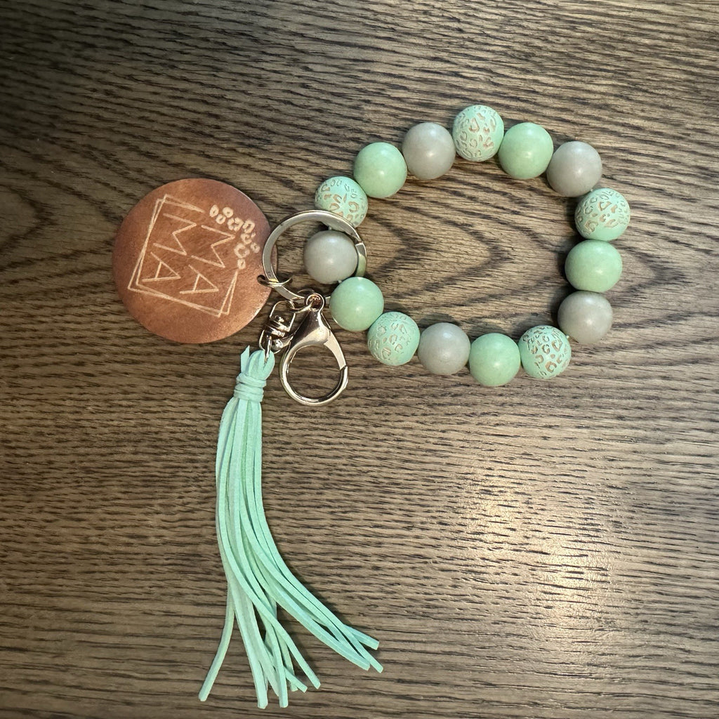 MAMA Beaded Keychain with Tassel