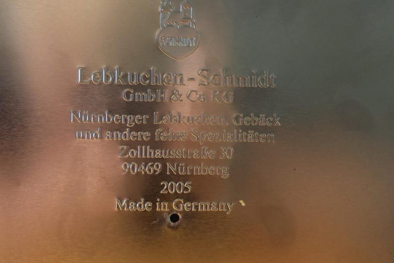 Large Vintage German Tin Box Otto Schmidt Nurnberg Prospect