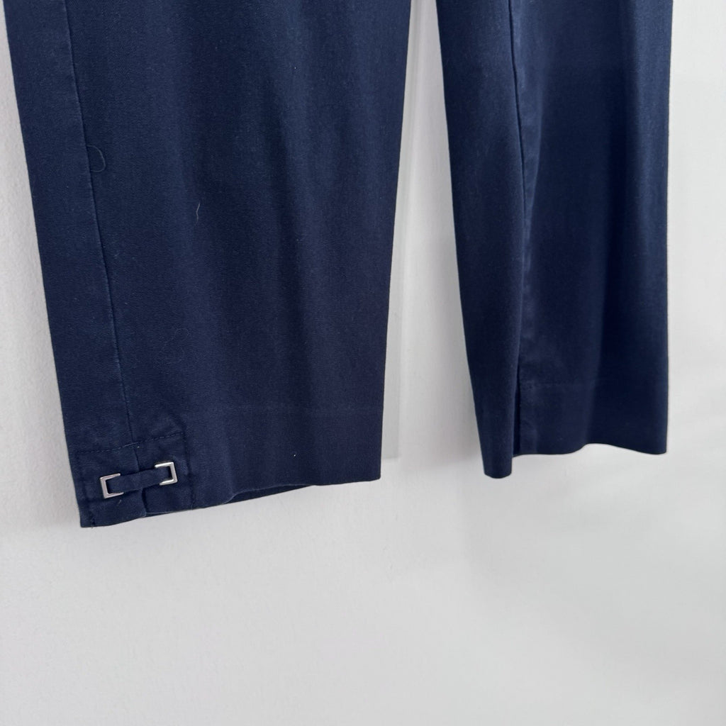 Talbots Pants Women’s 6P Navy Blue Signature Capri Flat Front Summer Outdoors