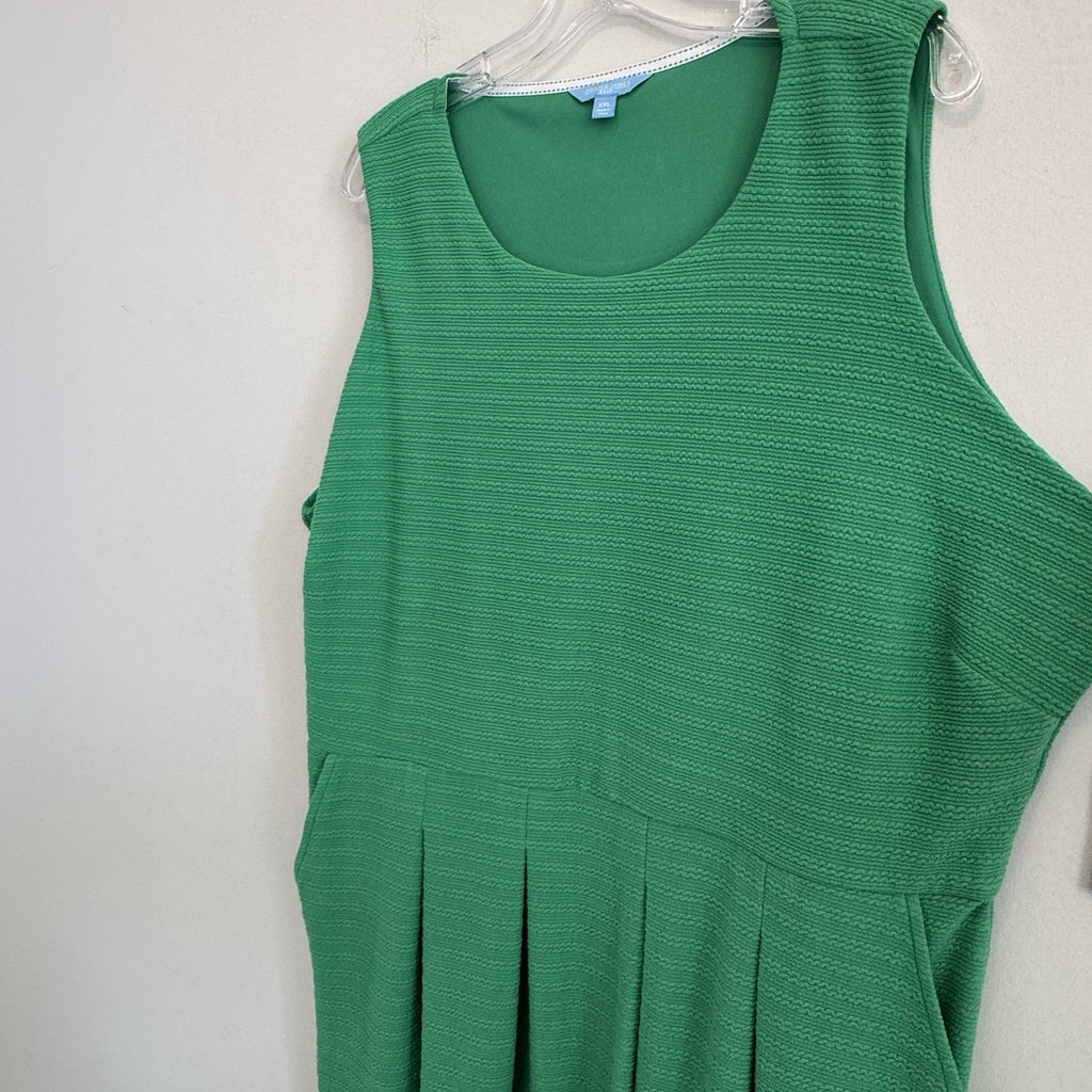 Draper James RSVP Green Sleeveless Knit Pleated Mini Dress XXL NWT