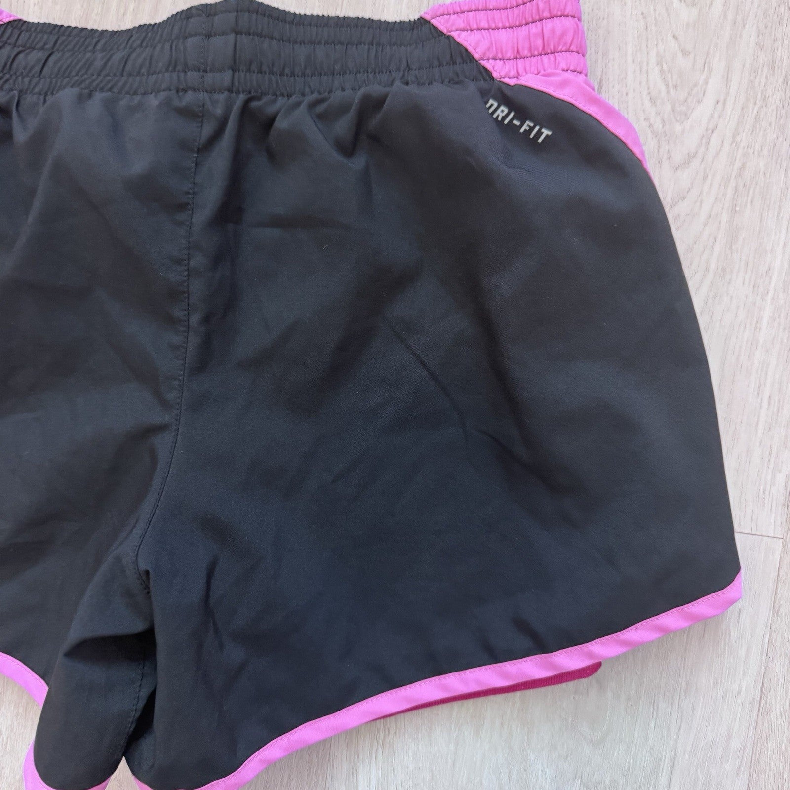 Nike Dri-Fit Womens Running Shorts Small Black Pink Athletic Activewear