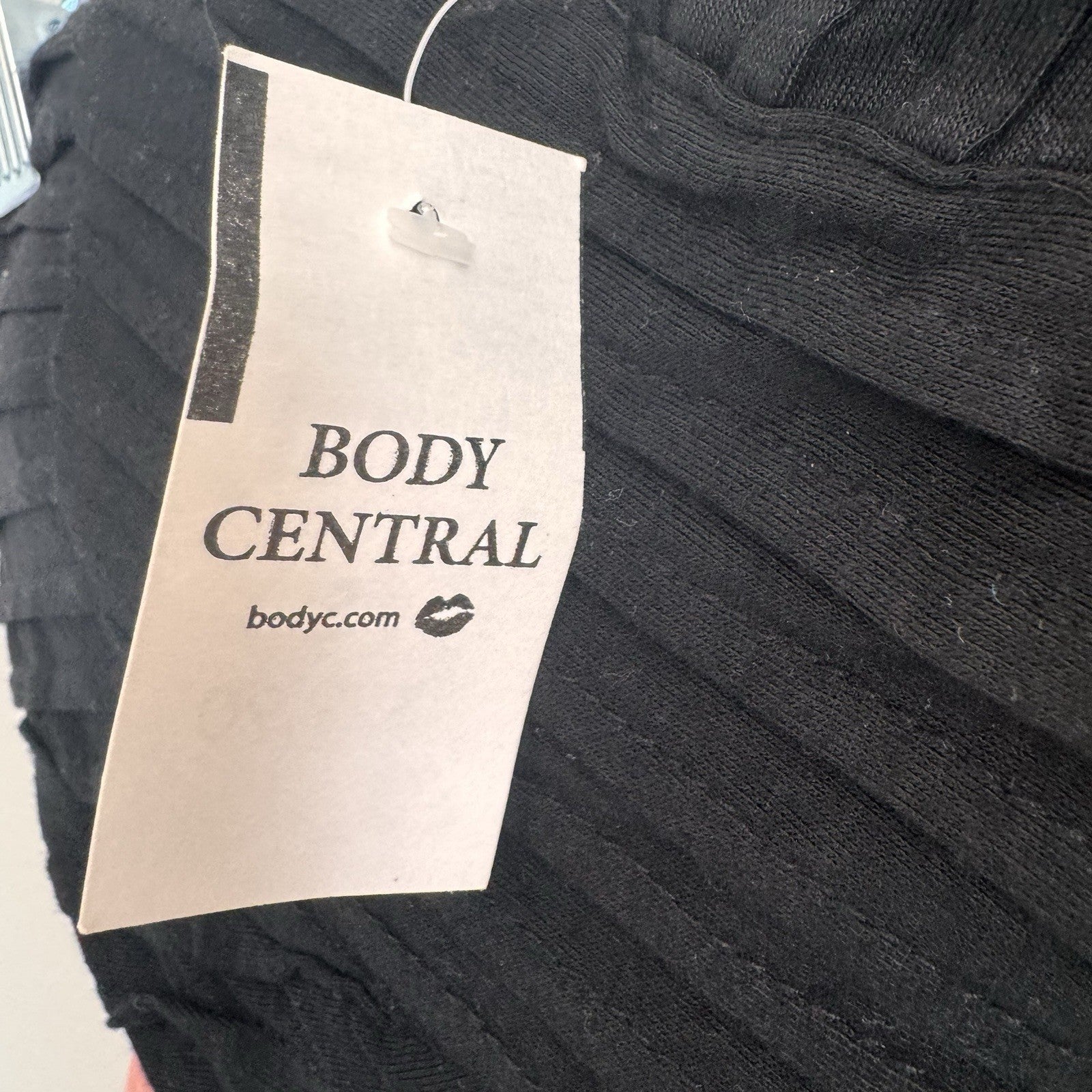 Body Central Y2K Strapless Dress Pink Black Hi-Low Chiffon S NWT