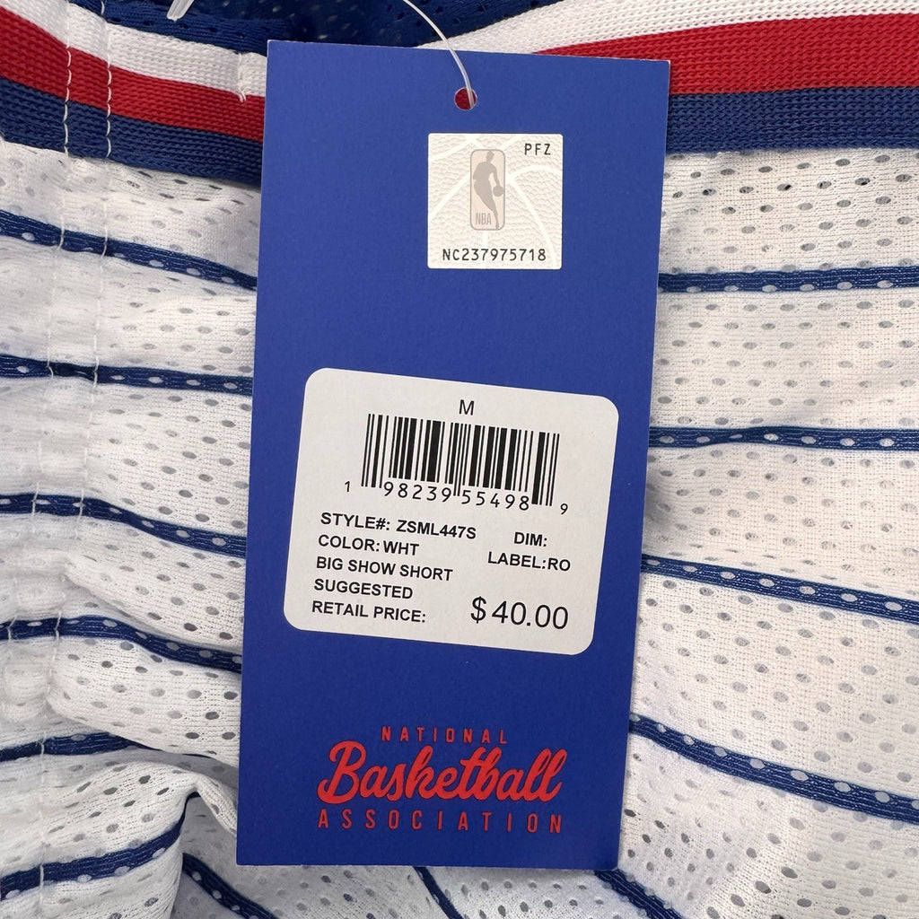 NBA Eastern Western Conference Medium Basketball Shorts White Blue Men’s NWT