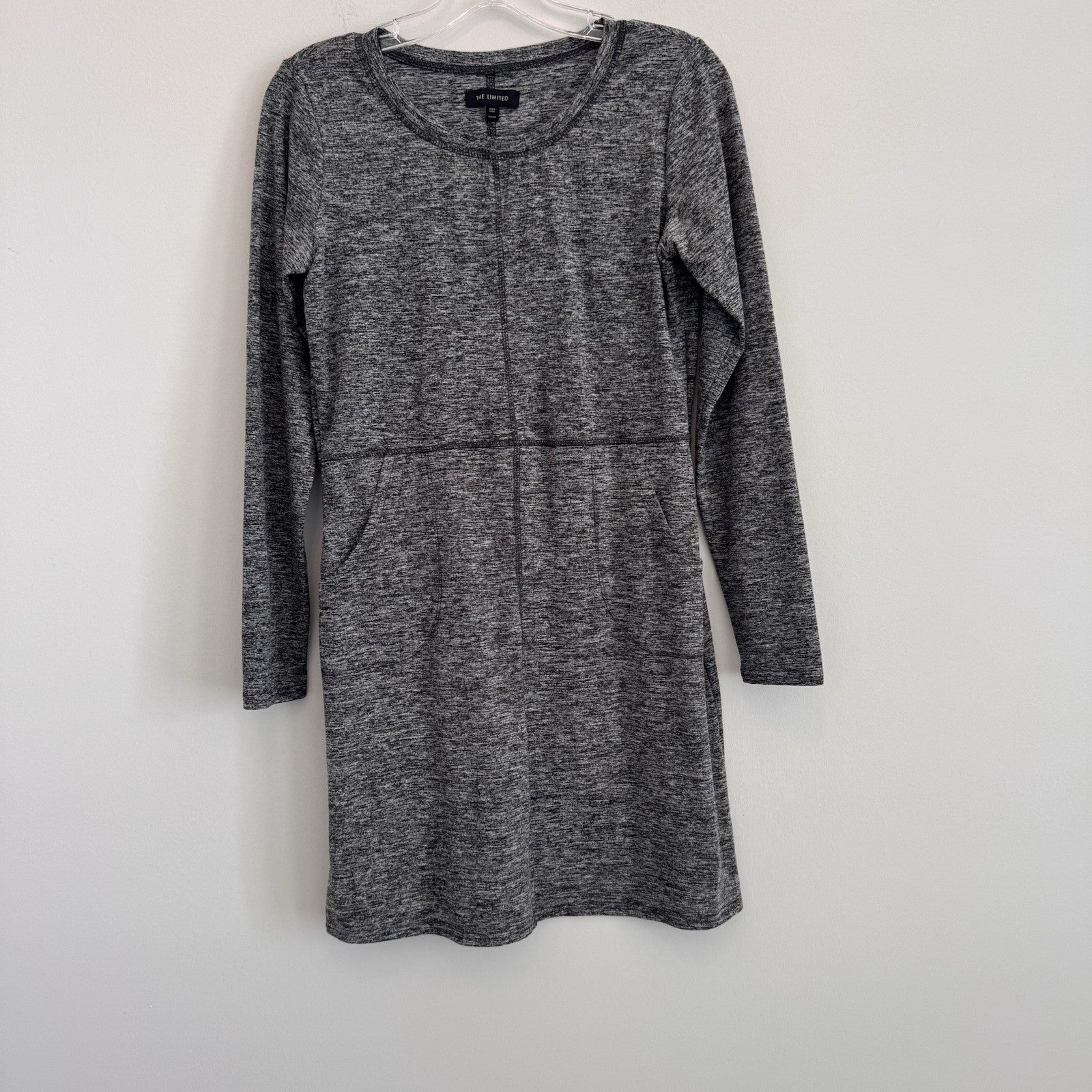 The Limited Gray Space Dye Active Dress XS Pockets Long Sleeve Heathered