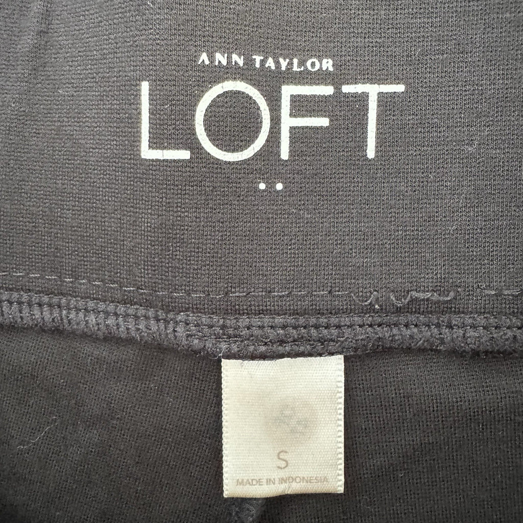 Ann Taylor LOFT Black Leggings S Pull On Zip Pocket