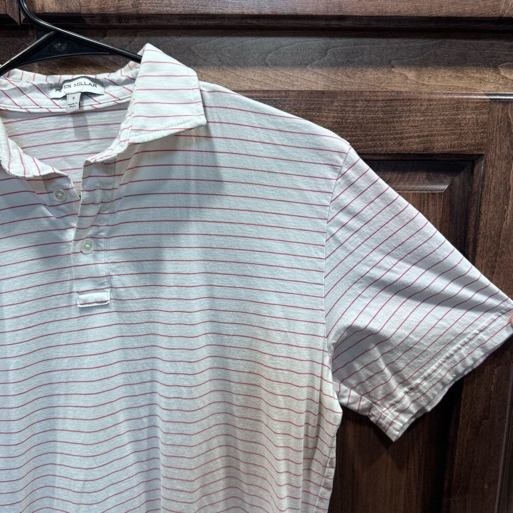 Peter Millar Crown Men's Small Primrose Harp Stripe Polo MSRP $115