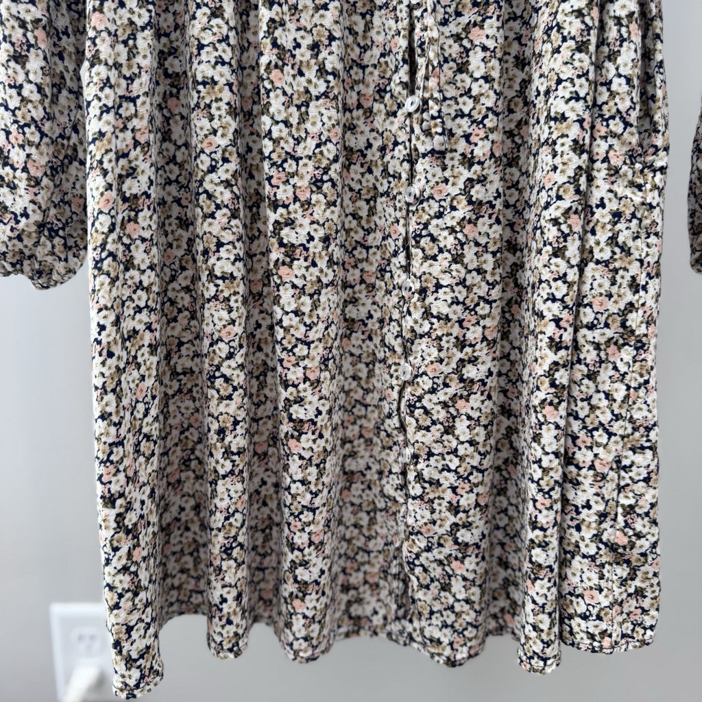 Destination Maternity M Floral Long Sleeve Dress Empire Waist Boho Style