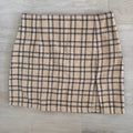 Princess Polly Plaid Mini Skirt XXS Tan Black Preppy Academia Women’s