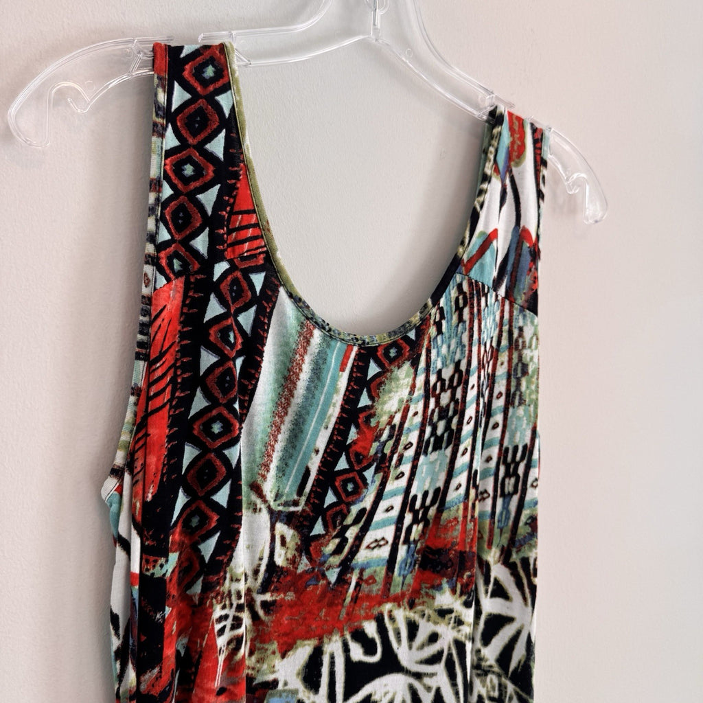 Parsley & Sage Tank Dress Large Boho Abstract Print Sleeveless Women’s