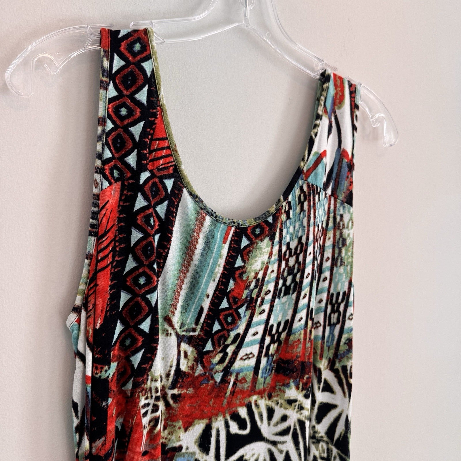 Parsley & Sage Tank Dress Large Boho Abstract Print Sleeveless Women’s