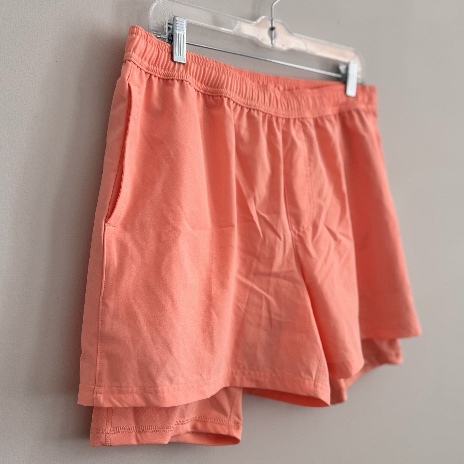 DSG Men's Large 5" Agility 2-in-1 Running Shorts NWT Pink Ray Athletic Fit Liner