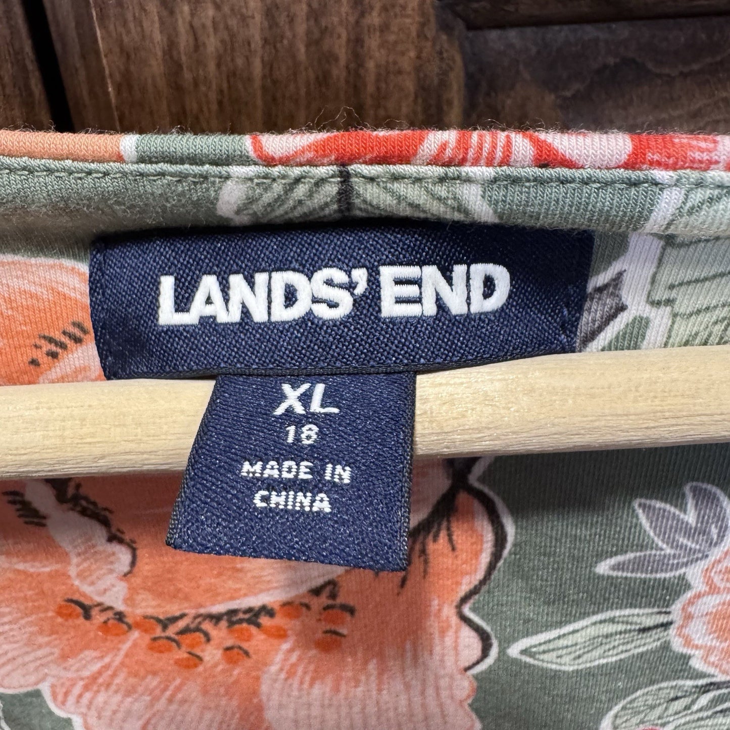 Lands’ End Floral Sleeveless Dress XL 18 