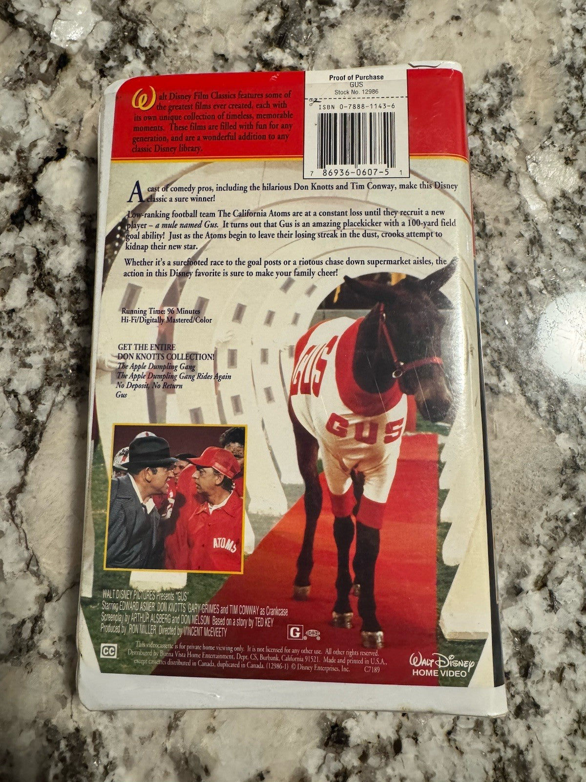 Vintage Gus: VHS, 1998, Walt Disney Film Classics Don Knotts , Rare